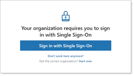 Sign in with Single Sign-on screen