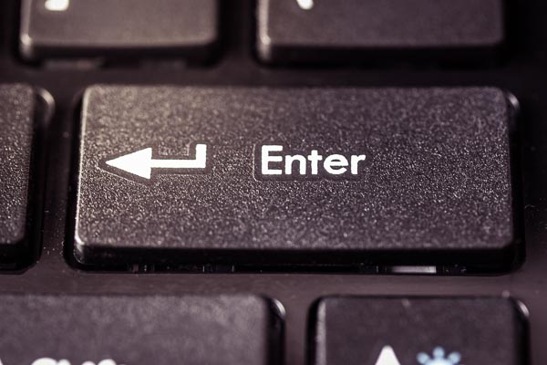 Enter key on a keyboard