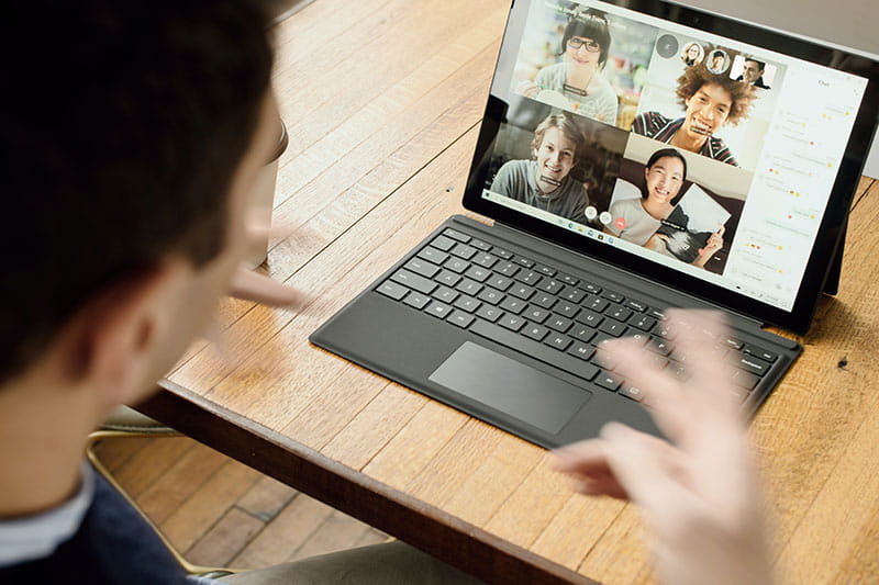 Person attending virtual event