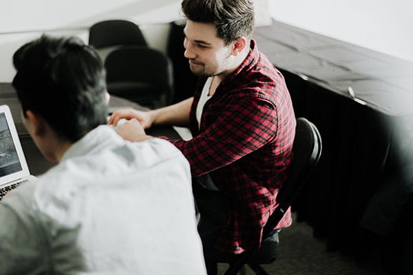 Two men meeting during work