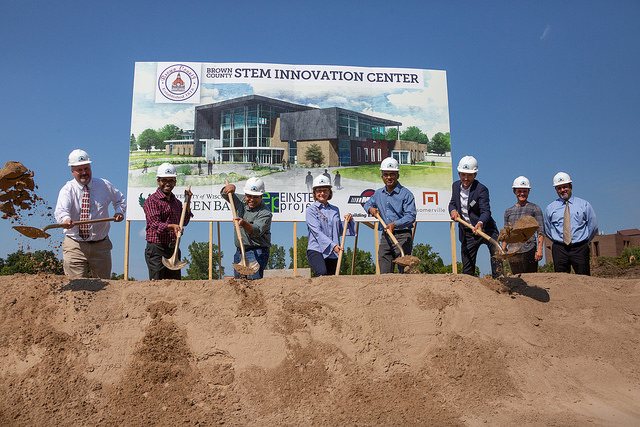 Breaking ground on the STEM building