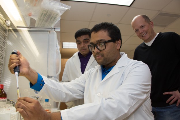 Professor Merkel working in a lab