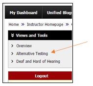 Instructor dashboard left menu