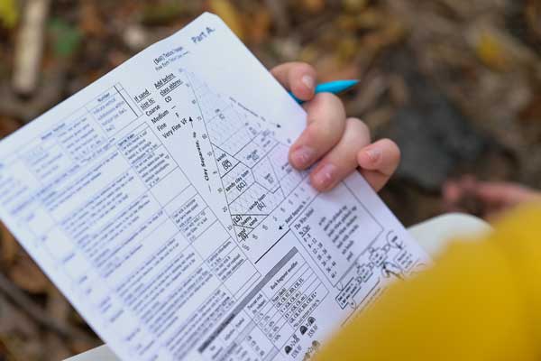 Student records data during soil research