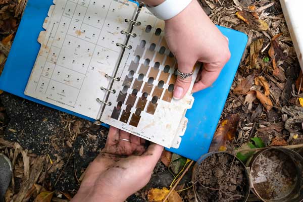 Close up of soil research