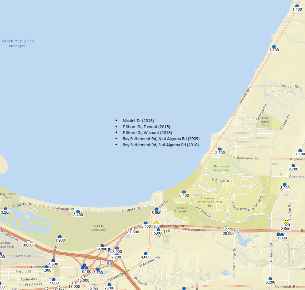 Traffic Counts from City of Green Bay