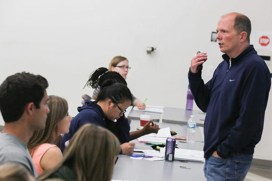 Brian Merkel teaching his Professions in Human Biology course