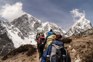 People climbing a mountain