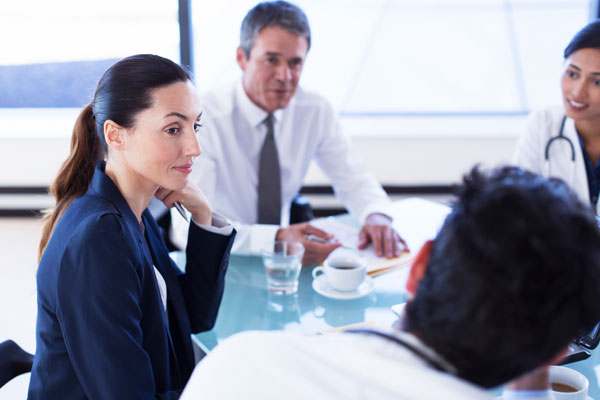 Collegues gather for meeting