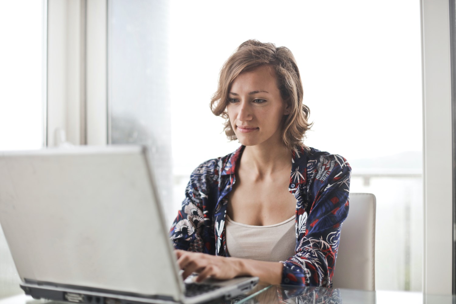 Woman on a computer