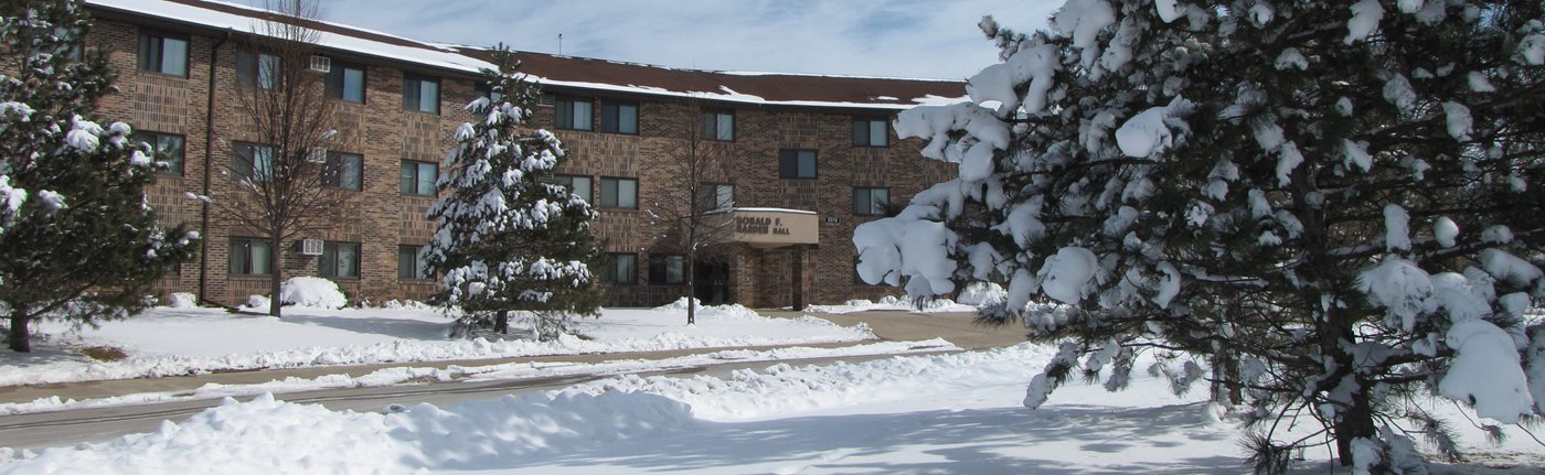 Residence Hall in the winter