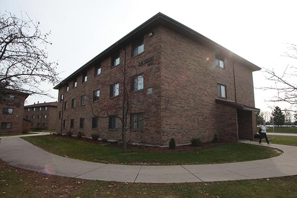 Exterior of R.E.Small Hall, one of UWGB's 30-room dorm buildings