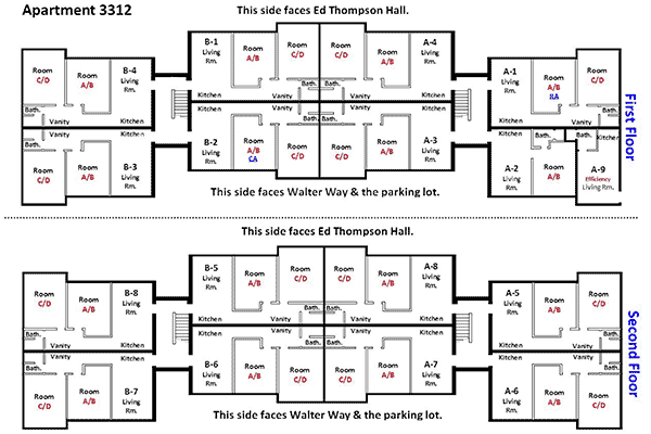 Traditional apartment floor plans