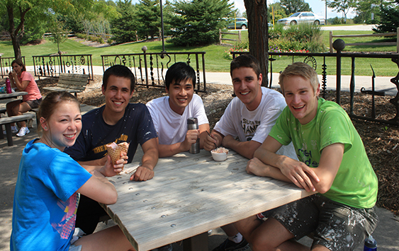 Group of students outside the union