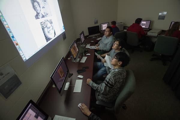 student with screen