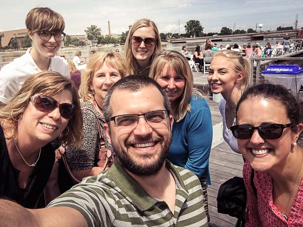 Marketing and University Communication staff on the City Deck