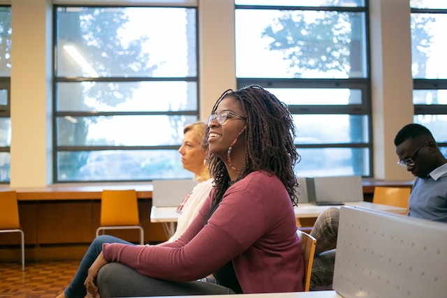 Women engaged in class