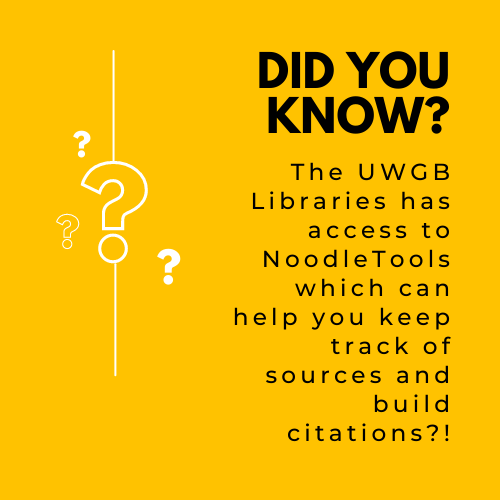 NoodleTools can help you keep track of sources and build citations