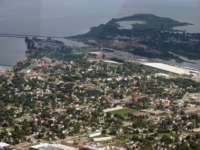 Aerial view of Marinette-Menominee