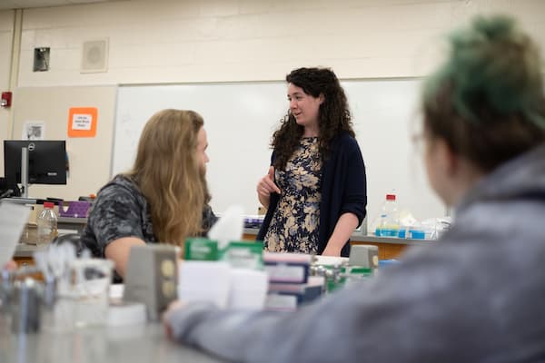 Marinette professor teaching class