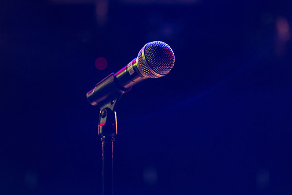 Microphone on stage