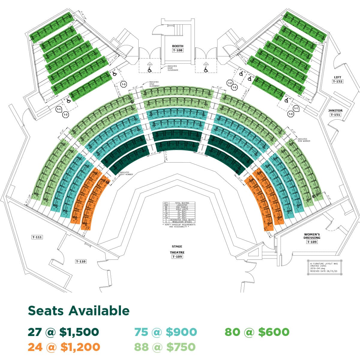 Theatre seats layout