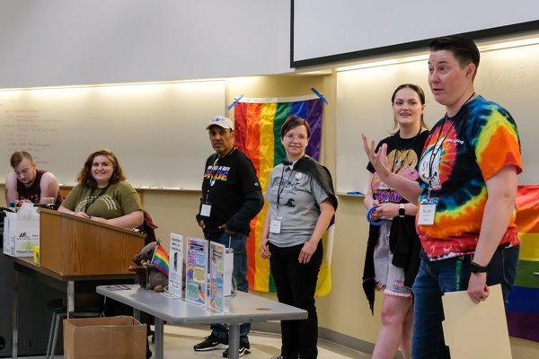 Group gives presentation to at pride camp