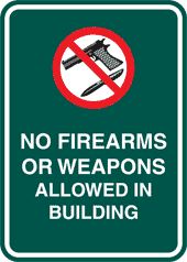 UWGB no weapons sign