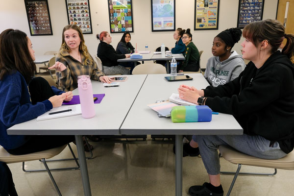 Students attend discussion
