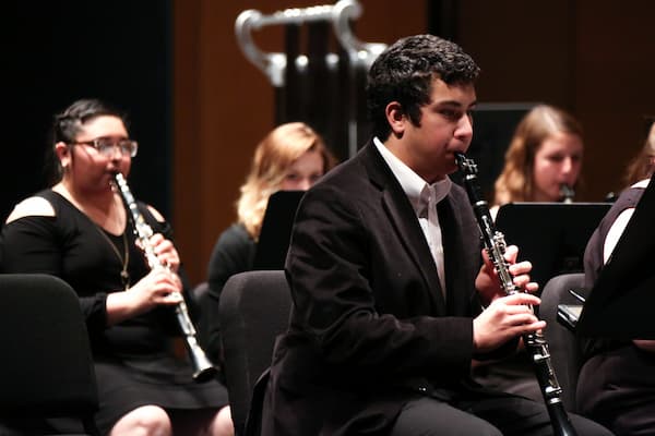 Students perform wind ensemble