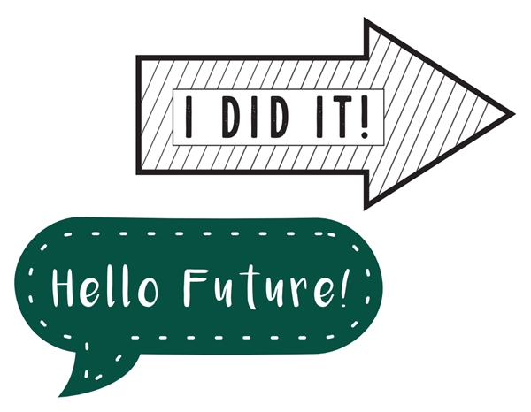Arrow and text bubble