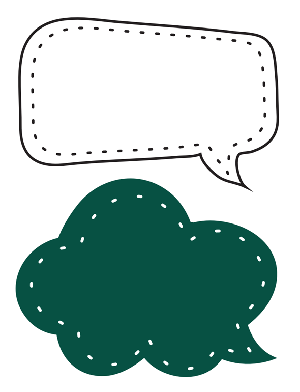 Text and thought bubble
