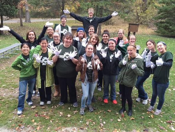 Large group of volunteers