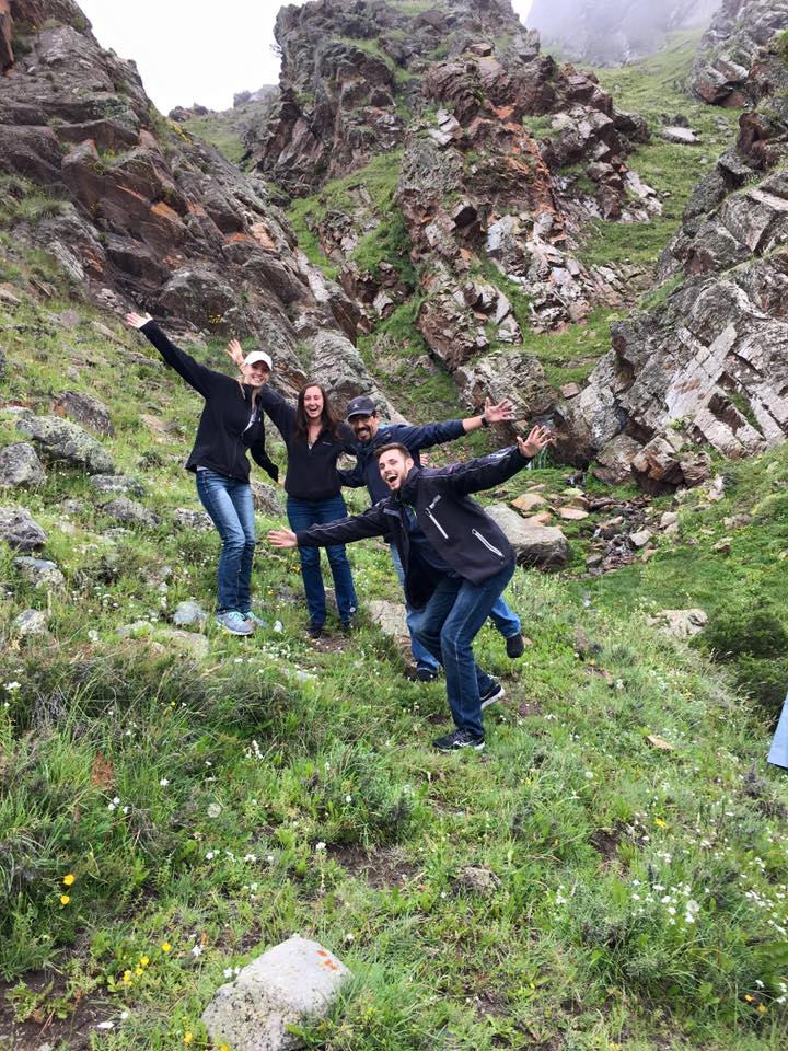 Students on a cliff