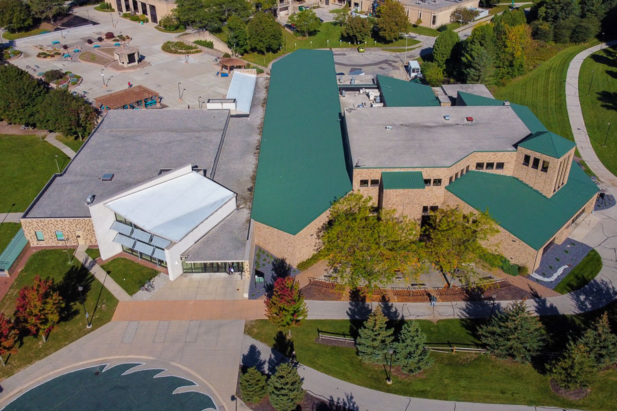 Birds eye view of UW-Green Bay Union