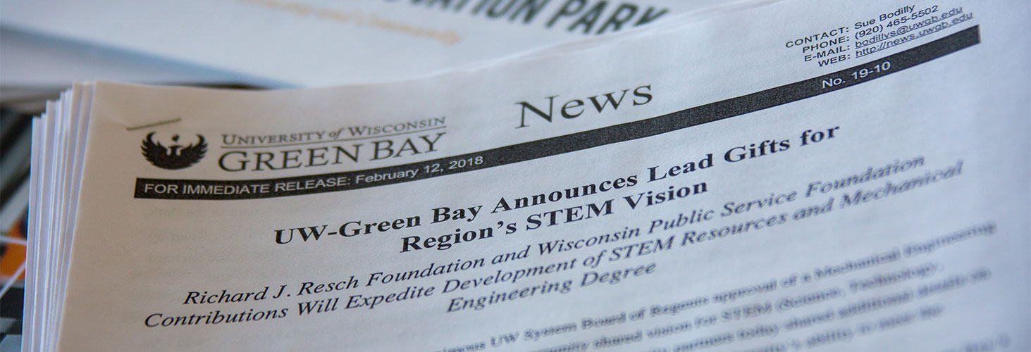 UWGB News Release printed