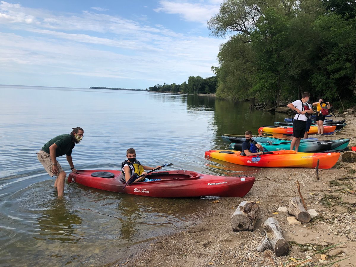 People in kayaks