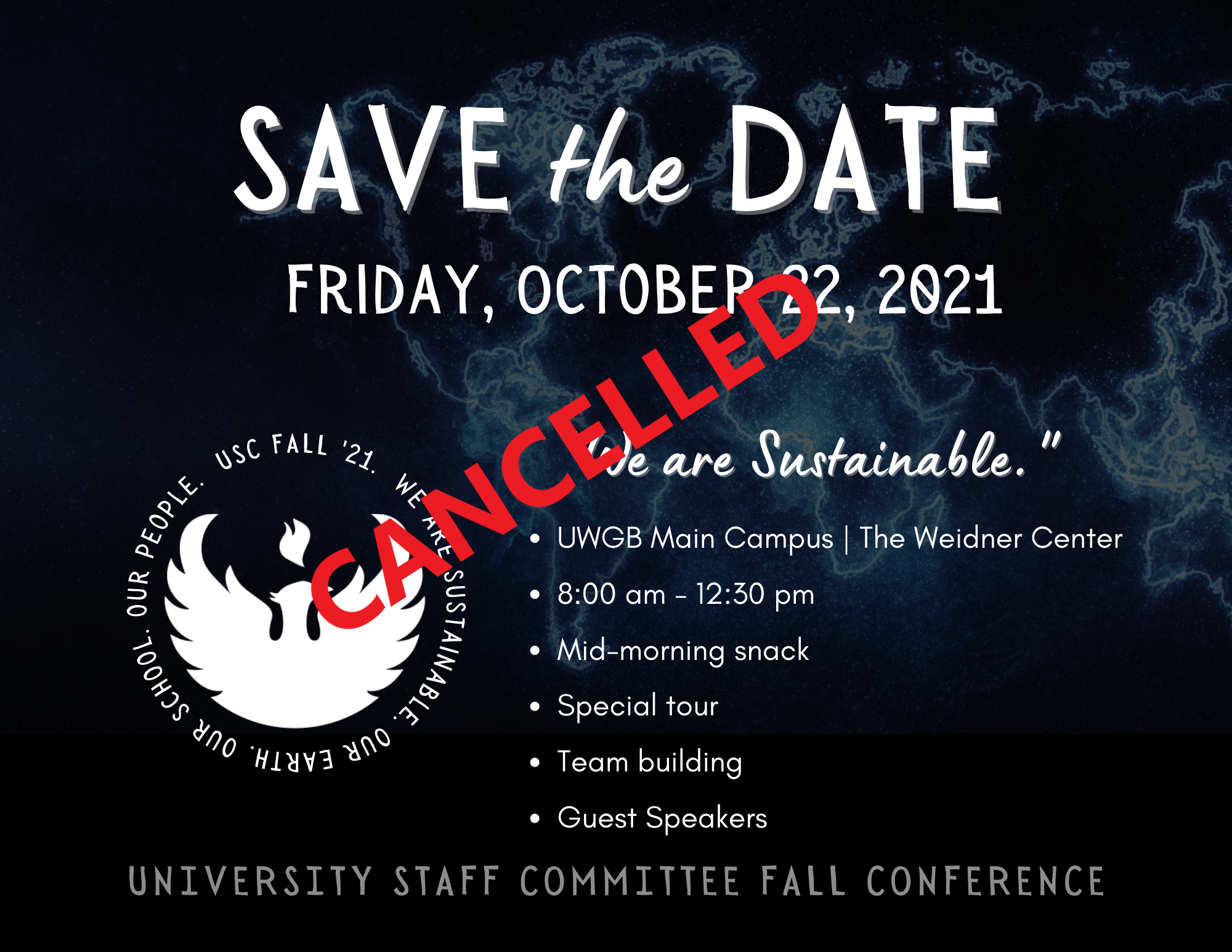Save the Date | Friday Oct.22 2021 | UWGB Main Campus | 8:00 am - 12:30 pm