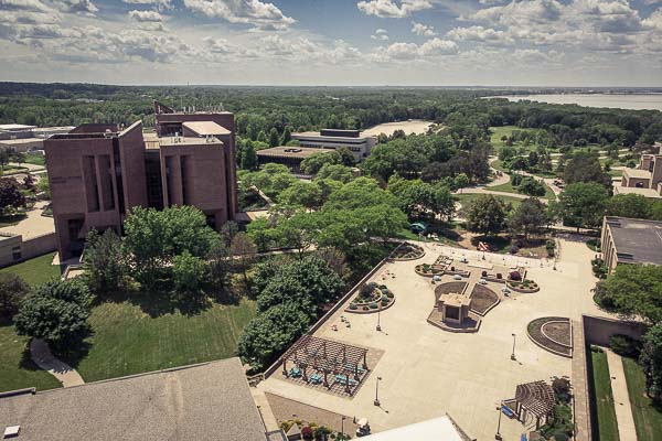 Green Bay campus drone aerial photo