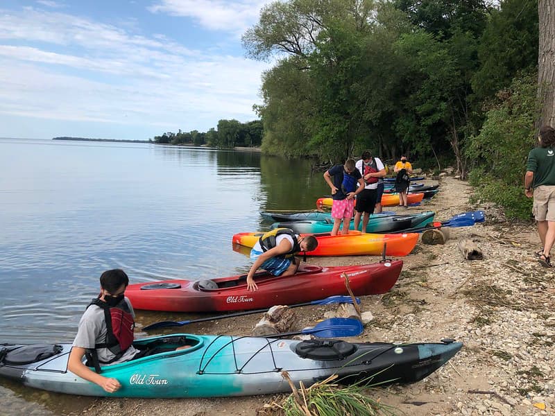 Students kayaking