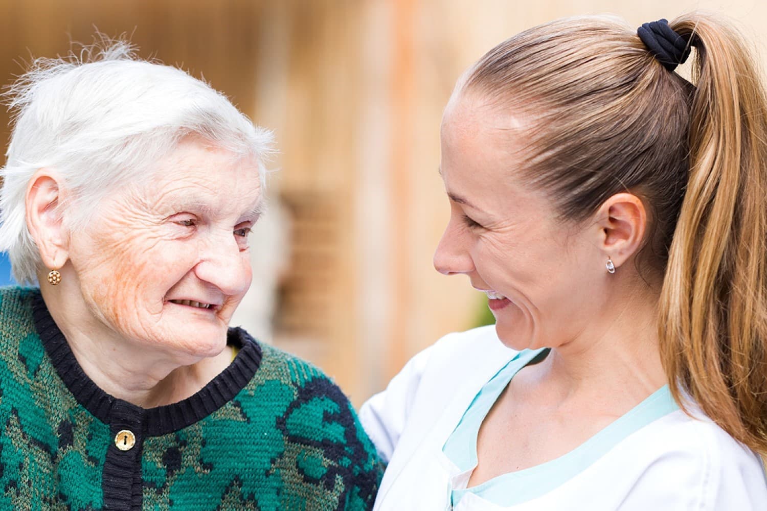 elderly woman needing help