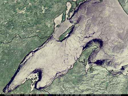 Ice cover on L. Superior, photo NASA