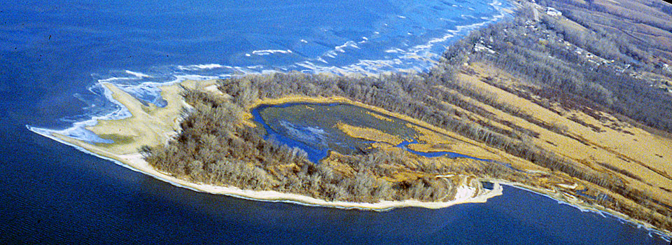 Aerial view of Point au Sable.