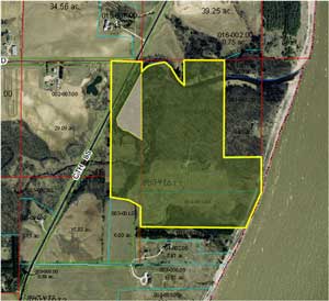 Property boundaries map.