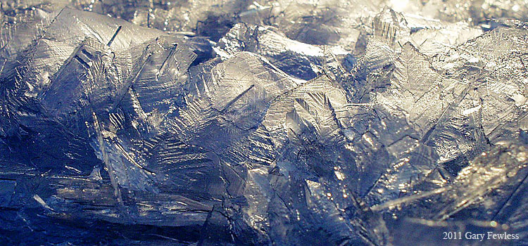 large ice crystals, Green Bay shoreline,  Cofrin Arboretum