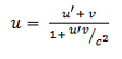 Relativistic Velocity Equation