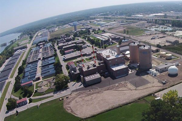 NEW Water treatment plant aerial photo
