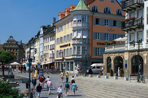 German village filled with people