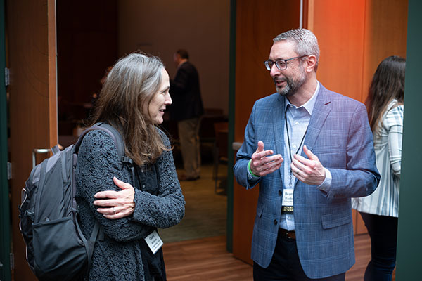 woman and man networking at Nonprofit Conference
