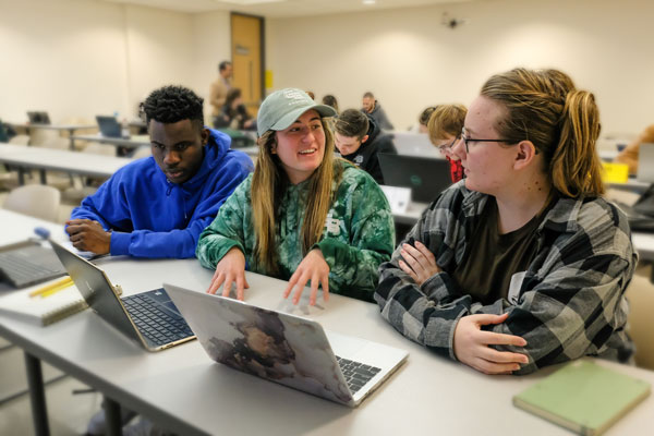 Students engaging in class